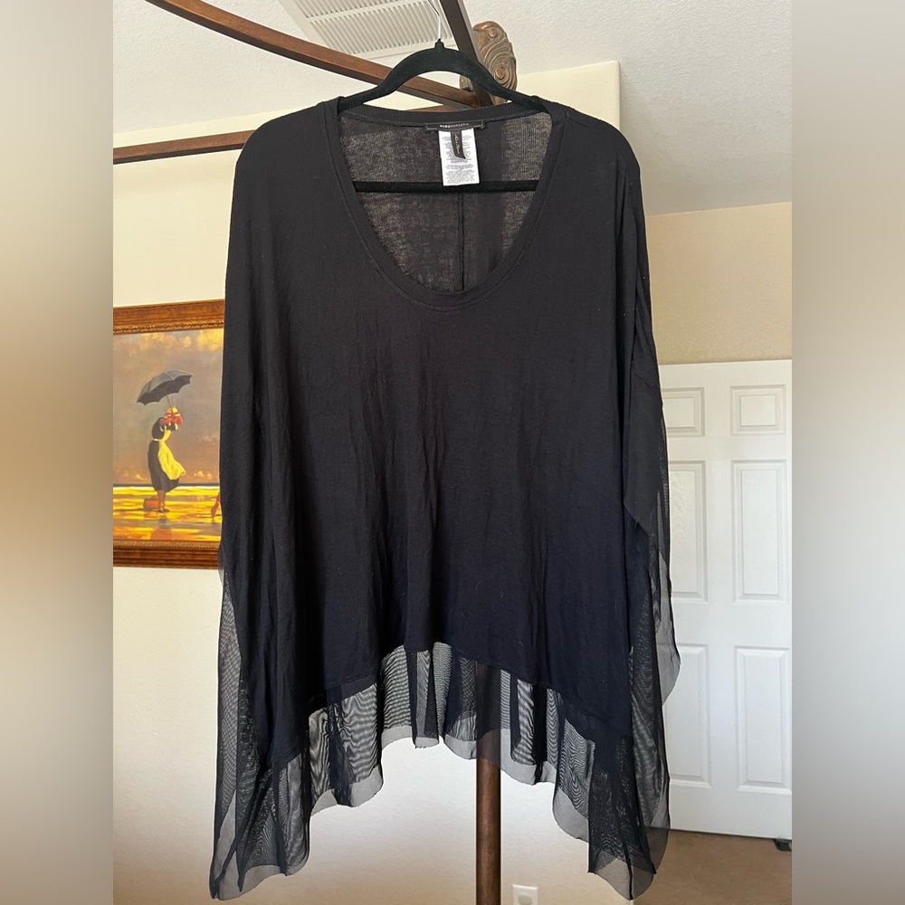 BCBGMaxAzria Black Sheer Top - Picture 2 of 10